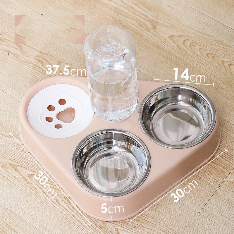 Double Bowl Automatic Drinking Dog Food Bowl