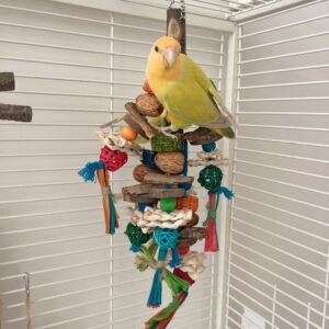Parrot Toy Bird Decompression Relieving Stuffy Natural Material Tearing Toy Color String Combination