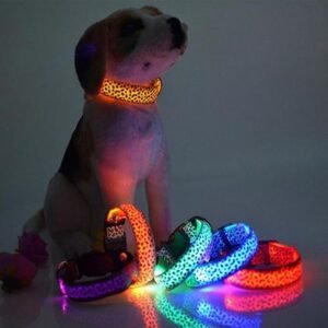 LED Dog Collar Safety Leopard Pet Collar