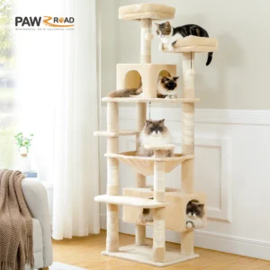 Multi-Level Large Cat Tree with Sisal-Covered Scratching Posts
