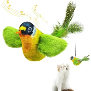 A lifelike bird-shaped cat toy
