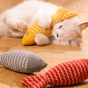 Random Fun Cat Sackcloth Fish Toy