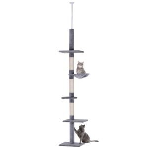 9 Foot Adjustable Height Floor To Ceiling Vertical Cat Tree